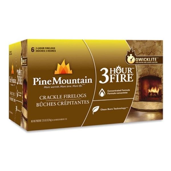 Pine Mountain Pine Mountain 4152501321 3 Hour Crackling Fire Log; Pack - 6 125031